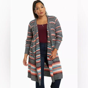 Torrid Striped Duster Cardigan Size 14-16